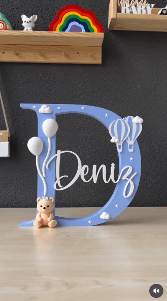 Deniz — Ayıcıklı Harf Dekor